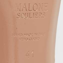 Malone Souliers Silver Satin Crystal Embellished Uma Mules Size 41