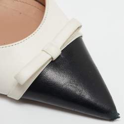 Malone Souliers Black/Ivory Leather Blythe Heel Mules Size 40