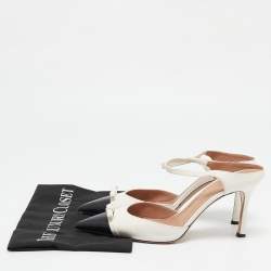 Malone Souliers Black/Ivory Leather Blythe Heel Mules Size 40