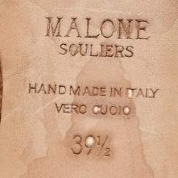 Pre Owned Malone Souliers Brown Leather and Rope Maisie Flats Size 39.5