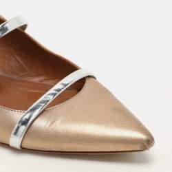 Malone Souliers Metallic Leather Maureen Flats Size 39