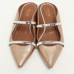 Malone Souliers Metallic Leather Maureen Flats Size 39