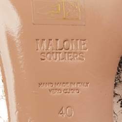 Pre Owned Malone Souliers Gold Metalic Leather Mules Size 40