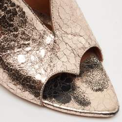 Pre Owned Malone Souliers Gold Metalic Leather Mules Size 40