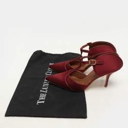 Malone Souliers Burgundy Satin and Leather Pumps Size 38.5