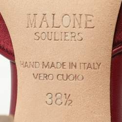 Malone Souliers Burgundy Satin and Leather Pumps Size 38.5