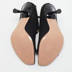 Malone Souliers Black Satin Riley Ankle Strap Sandals Size 40
