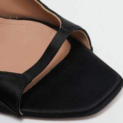 Malone Souliers Black Satin Riley Ankle Strap Sandals Size 40