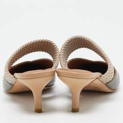 Malone Souliers Army Green Croc Embossed Leather Maisie Mules Size 37