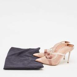 Malone Souliers Pink Leather and Mesh Margueritee Mules Size 39