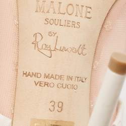 Malone Souliers Pink Leather and Mesh Margueritee Mules Size 39