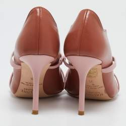 Malone Souliers Brown/Light Pink Leather Maureen Pointed Toe Pumps Size 35