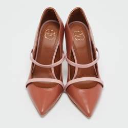 Malone Souliers Brown/Light Pink Leather Maureen Pointed Toe Pumps Size 35
