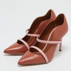 Malone Souliers Brown/Light Pink Leather Maureen Pointed Toe Pumps Size 35