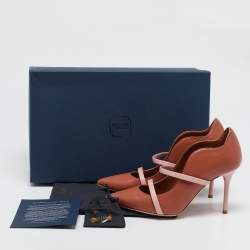 Malone Souliers Brown/Light Pink Leather Maureen Pointed Toe Pumps Size 35