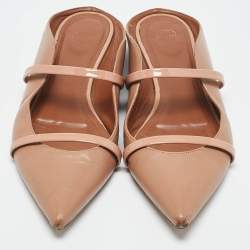 Malone Souliers Beige Leather Maureen Pointed Toe Flat Mules Size 40