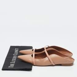 Malone Souliers Beige Leather Maureen Pointed Toe Flat Mules Size 40