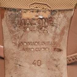Malone Souliers Beige Leather Maureen Pointed Toe Flat Mules Size 40