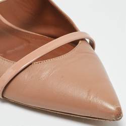 Malone Souliers Beige Leather Maureen Pointed Toe Flat Mules Size 40