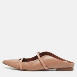 Malone Souliers Beige Leather Maureen Pointed Toe Flat Mules Size 40