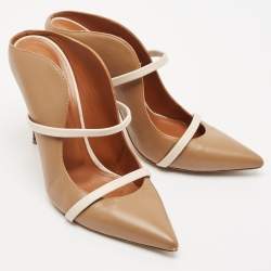 Malone Souliers Brown/Beige Leather Maureen Pointed Toe Mules Size 40