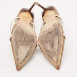 Malone Souliers Brown/Beige Leather Maureen Pointed Toe Mules Size 40