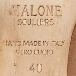 Malone Souliers Brown/Beige Leather Maureen Pointed Toe Mules Size 40