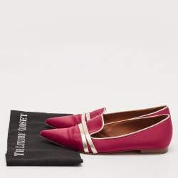 Malone Souliers Burgundy/Gold Leather and Satin Smoking Slippers Size 39