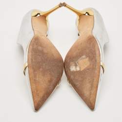 Pre Owned Malone Souliers Metallic Silver Leather Morrissey Dorsay Pumps Size 41