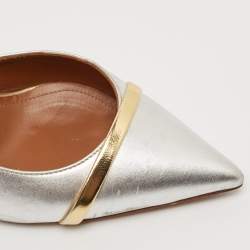 Pre Owned Malone Souliers Metallic Silver Leather Morrissey Dorsay Pumps Size 41