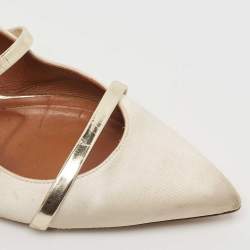 Malone Souliers Gold/Cream Satin and Maureen Flat Mules Size 39