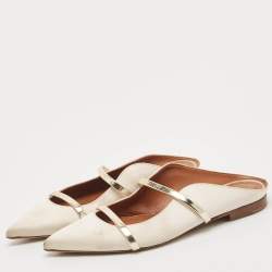 Malone Souliers Gold/Cream Satin and Maureen Flat Mules Size 39