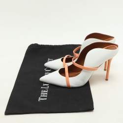 Malone Souliers White/Peach Leather Maureen Mules Size 38