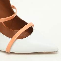 Malone Souliers White/Peach Leather Maureen Mules Size 38