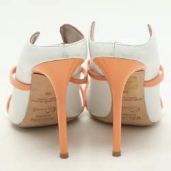 Malone Souliers White/Peach Leather Maureen Mules Size 38