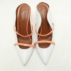 Malone Souliers White/Peach Leather Maureen Mules Size 38