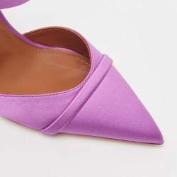 Pre Owned Malone Souliers Violet Satin Yoana Mules Size 36.5