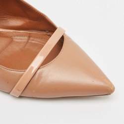 Pre Owned Malone Souliers Beige Leather Maureen Flat Mules Size 37.5