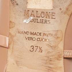 Pre Owned Malone Souliers Beige Leather Maureen Flat Mules Size 37.5