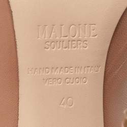 Malone Souliers Beige Leather Madison Pointed Toe Ankle Booties Size 40