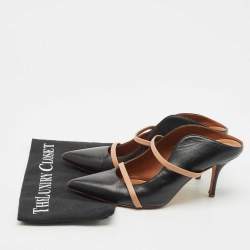 Malone Souliers Black Leather Maureen Heel Mules Size 41