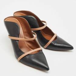 Malone Souliers Black Leather Maureen Heel Mules Size 41