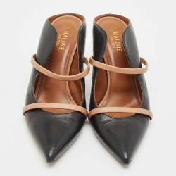 Malone Souliers Black Leather Maureen Heel Mules Size 41