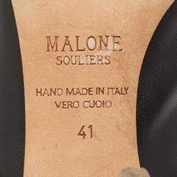 Malone Souliers Black Leather Maureen Heel Mules Size 41