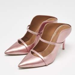 Malone Souliers Dusty Pink Patent Leather Maureen Pointed Toe Mules Size 39