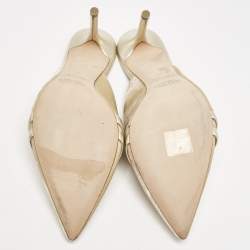 Malone Souliers Beige/Gold Velvet Hayley Pointed Toe Mules Size 39