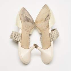 Malone Souliers Light Yellow Raffia and Cord Maisie Pointed Toe Mules Size 40
