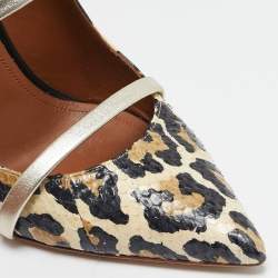 Malone Souliers Multicolor Snakeskin and Leather Maureen Pointed Toe Mules Size 37.5