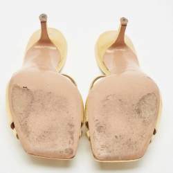 Malone Souliers Gold Textured Leather Penn Slide Sandals Size 38