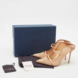 Malone Souliers Beige Mesh and Leather Maureen Mules Size 41